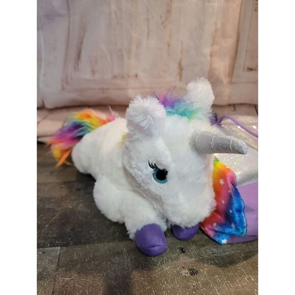 Unicorn plush bag brush toy figure stuffed animal set - Picture 3 of 8